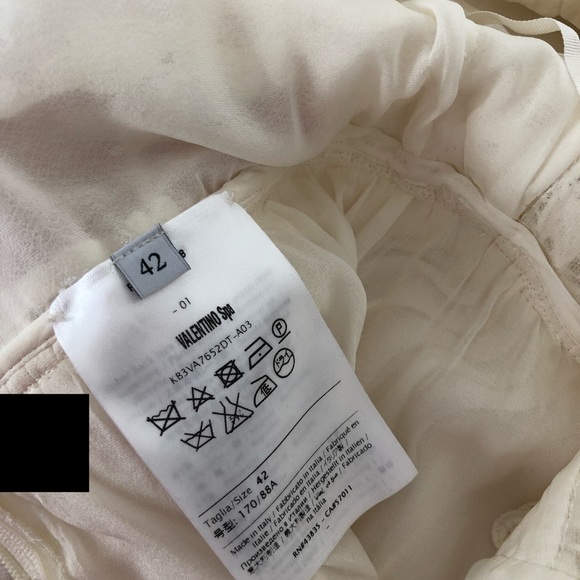 Valentino lace pleated midi dress in cream color - Picture 8 of 8